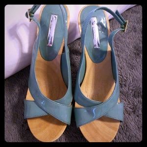 H by Halston teal platform heel